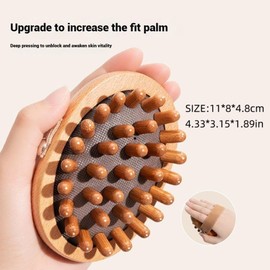 TIKMNO Wooden Massage Comb, Body Scalp, Gua sha Massage Tool- Natural Wooden Comb for Relaxation and Hair Health Massage Brush for Circulation and Stress Relief, Trigger Point Massage Tool.
