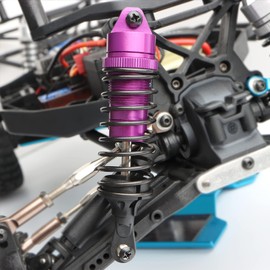 GDOOL Aluminum Alloy Shock Absorber Assembled Full Metal Oil Filled Shocks Front & Rear Replacement of SLA014 for 1/10 Slash 4x4 4WD Upgrade (4-Pack) (Purple)