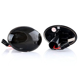 LIGHTDELUX 2 x LED Indicator Light Side Indicator Cort Wing Indicator with E-Mark Black Vision V-173310