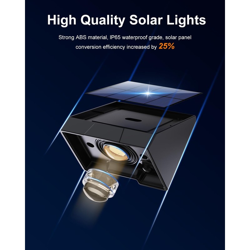 16 Pack Decoration Solar Powered Fence Lamps Outdoor Waterproof with