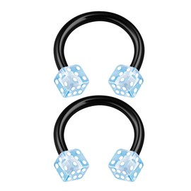 KJM FASHION Pack of 2 Anodised Horseshoe Ring 1.2 mm 16 g Cartilage Earrings, Acrylic