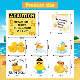Cruise Door Magnets Decoration Stickers - 8 Pcs Funny Ducks Themed Cruise Magnet Waterproof Reusable Cruising Accessories For Carnival Ship Cabin Refrigerator Decor