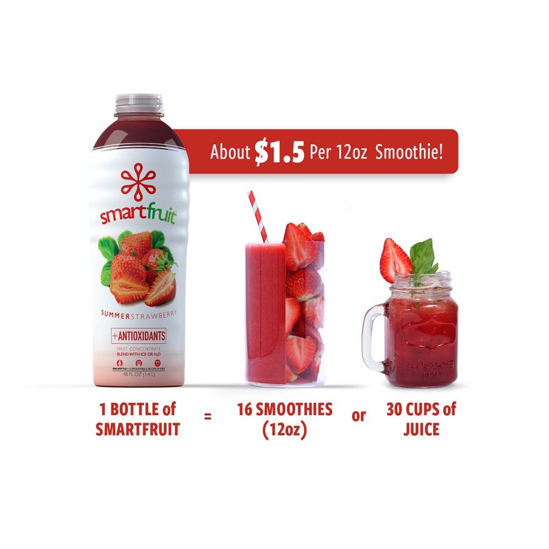 Smartfruit Summer Strawberry + Antioxidants, 100% Real Fruit Purée, Non-GMO,