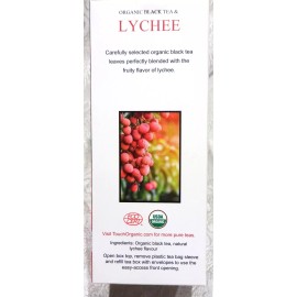 Touch Organic LYCHEE BLACK Tea Bags, 40 Bags, 2.5 oz