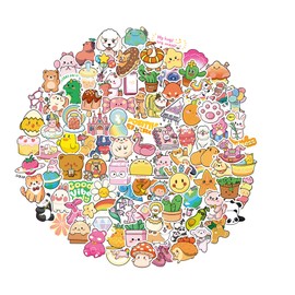 Kolmi Big Stickers for Kids, Water Bottle Stickers Waterproof Vinyl Stickers for Girls Cute Dishwasher Safe Stickers Packs Assorted Sticker Bulk for Girls, Boys (Cute Stickers 100 PCs)