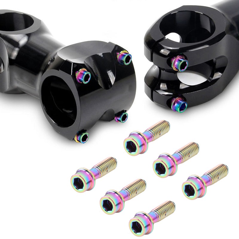 6PCS Bicycle Stem Bolt M5 X 16mm Titanium Alloy Waterproof