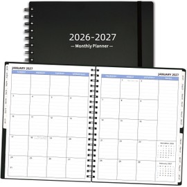 Monthly Planner 2026-2027 (7.6'' x 9.6''), from Jul 2026-Dec 2027, 18 Months Calendar Book, 2026 Agenda Planner with Tabs & Pocket, Black