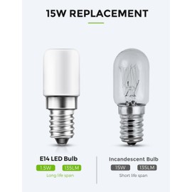 LOHAS-LED LOHAS LED Khlschranklampe E14 LED Lampen, 1.5W Ersatz fr 15W Halogenlampen, Warmwei? 2700K, 135lm, 360 Abstrahlwinkel, LED Khlschrankbirne, LED Leuchtmittel, 230V AC, 2er Pack