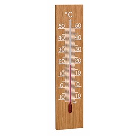 TFA Dostmann Analogue Indoor-Outdoor-Thermometer made of oak 12.1054,