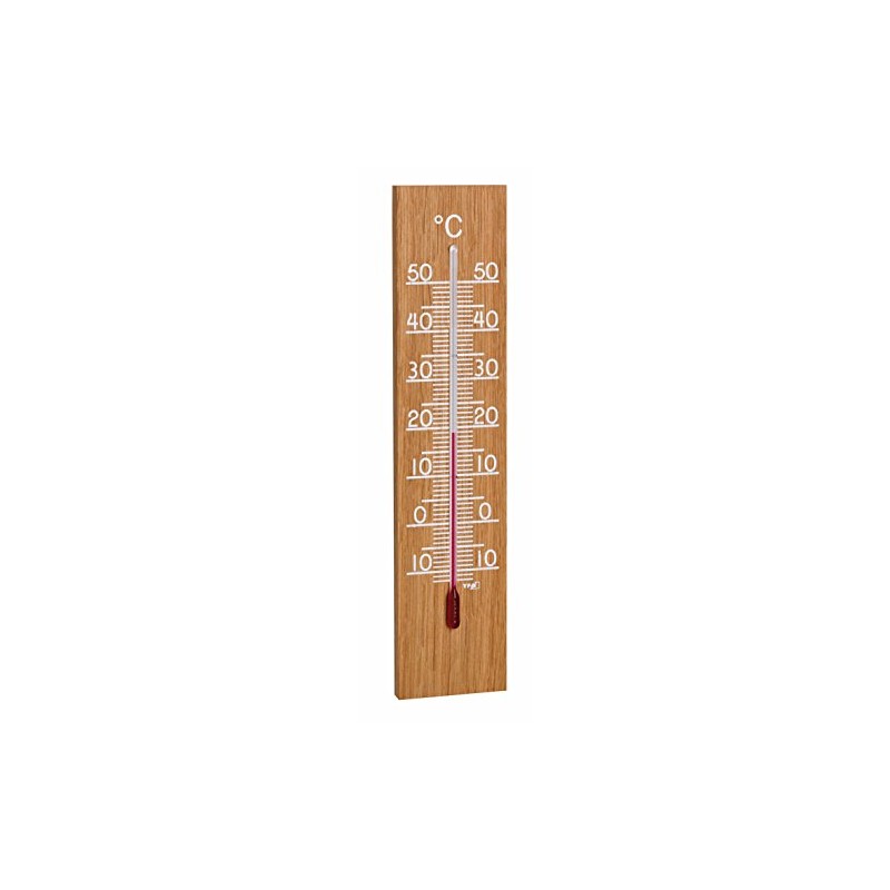 TFA Dostmann Analogue Indoor-Outdoor-Thermometer made of oak 12.1054,