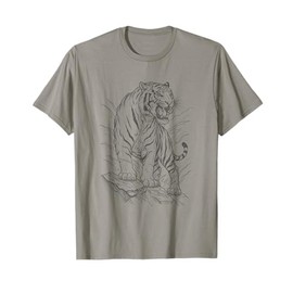 Vintage Bengal Tiger Hand Drawn Art Design T-Shirt