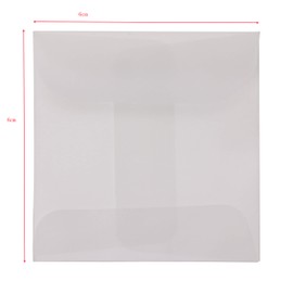 ONLYKXY 60 Pieces 6x6cm/2.36x2.36inch White Translucent Butter Paper Envelope Bag, Small Bag for Jewelry Ring Tag Photo
