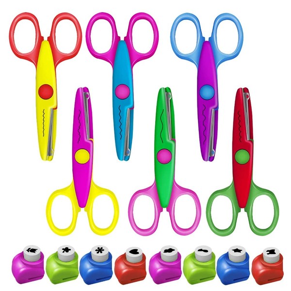Craft Scissors, Children's Scissors, 6 Pieces Craft Scissors, Children's Scissors