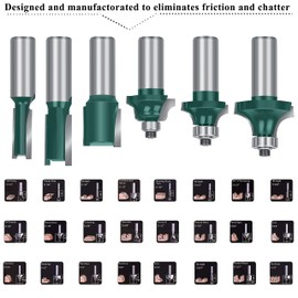 OLETBE Router Bit Set 1/2-Inch Shank, 41 PCS Panel Ogee Door Rail Stile Cabinet Router Bits, Woodworking Wood Cutter, Wood Carbide Groove Tongue Milling Tool(ST-B)