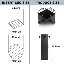 Bed Risers Heavy Duty 4 Pack Black Color 3.15" Diameter Steel Material Adjustable Heights for College Dorm Bed Wooden Bed Frame Table,Sofa