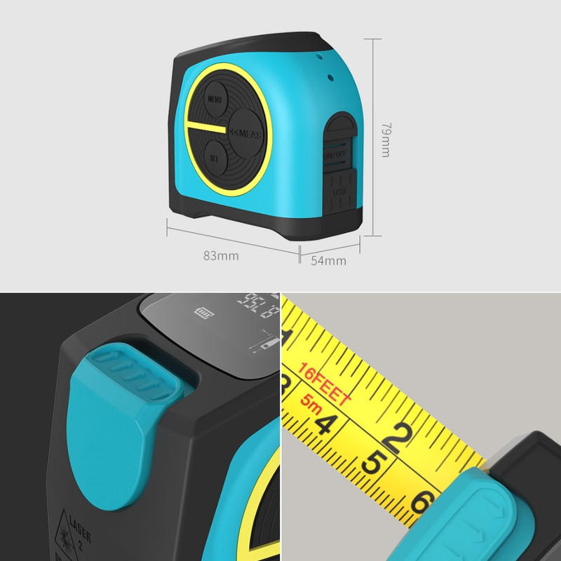 MiLESEEY La-ser Distance Measuring Tape Recharge Hand-held Range Finder Measurement