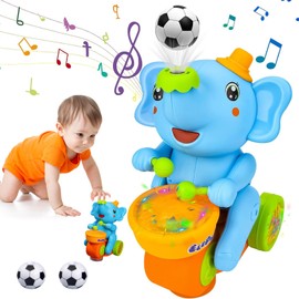 Baby Crawling Elephant Toys, Electric Ball Toy, Moving Toys for Babies, Musical Light Interactive Walking Sensory Toys Sound Toys Birthday Present Gifts for Kids Toddler Age 0-6 months 1 2 3 Years Old