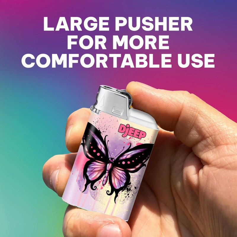 DJEEP Pocket Lighters, Tattoo Collection Textured Metallic, Unique Lighters, 4