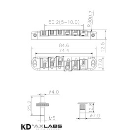 AxLabs Hardware KD By AxLabs Roller Bridge For TOM Replacement - Gold