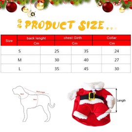 Dog Costumes Christmas, Pet Christmas Costume, Cat Dog Christmas Costume with Hat Santa Claus for New Year Funny Dress Pet Parties Clothing Suits