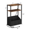 TUTOTAK Narrow Side Table with Charging Station, Slim End Table