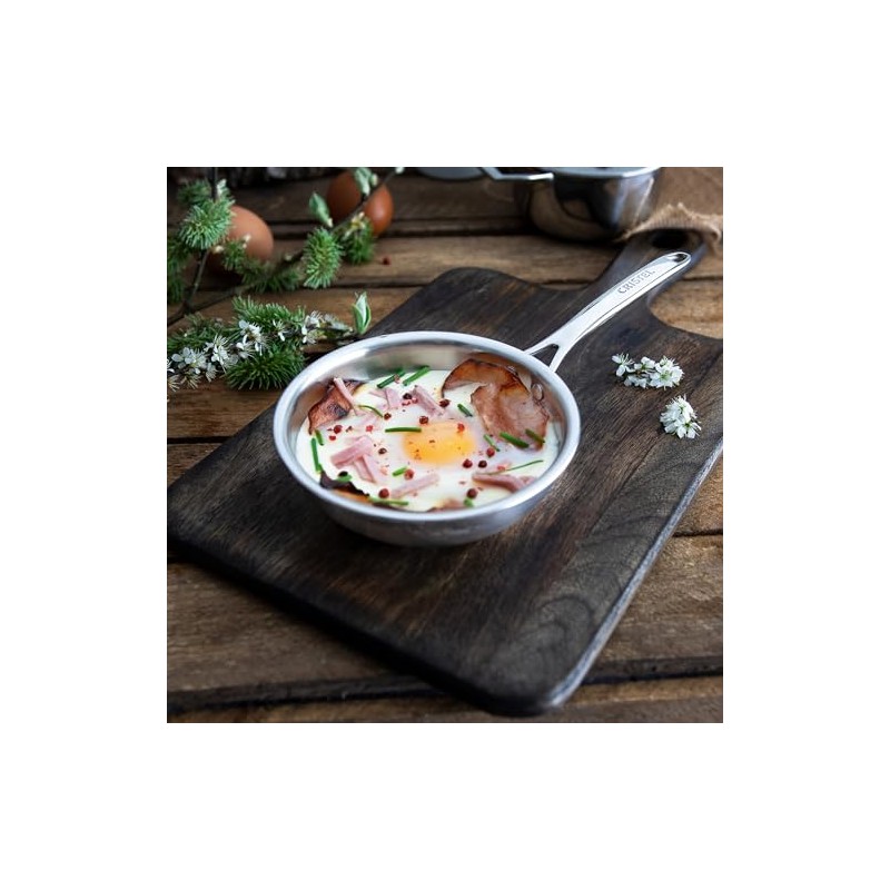 Cristel Castel'Pro Mini Frying Pan, 5" Diameter, 3-Ply Construction, Safe