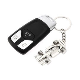 Create idea 2pcs F1 Racing Car Keyrings Metal Formula 1 Racing Car Keychain Car Key Chain Handbag Charm Birthday Thanksgiving Special Present for Friends Family Lover, Silver, 10.5cm