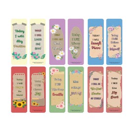 Creanoso Today I Will Bookmarks (30-Pack) – Daily Inspirational Card Set – Interesting Book Page Clippers – Great Gifts for Kids and Teens