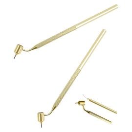 XINTANGXIA Pack of 2 Fluid Writer Pen 0.5 mm/0.7 mm Brass Portable Drawing Tool Fine Line Paint Pen for Precise Repairing of Colour Crafts Calligraphy