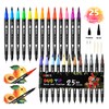 ZSCM Brush Pens, 25 Colours, with Watercolour Marker, Fine Tip,