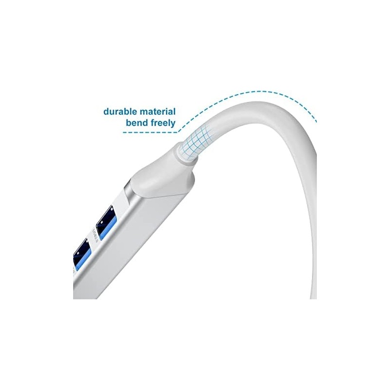 La Brodée Hub USB C, 4 Puertos Mini USB con