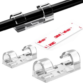 80Pcs Adhesive Cable Clips, Wire Clips Cable Management Wire Organizer Cord Holder for TV PC Laptop,Cable Management Clips Outdoor Light Clips Small and Large