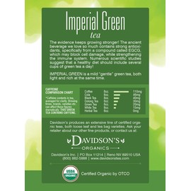 Davidson's Organics, Imperial Green, 8-count Tea Bags, Pack of 12