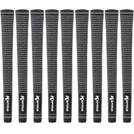 Karma Velour Black/White Jumbo (+1/16") Golf Grips for Men (9 Pack)