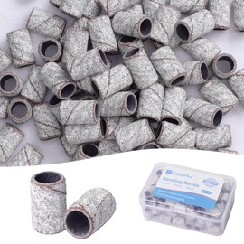 GazePlus 100 Pcs Sanding Bands for Nail Drill 80 Grit Disposable Nail Sanding Bands for Acrylic Nails Gel Manicure & Pedicure, Zebra