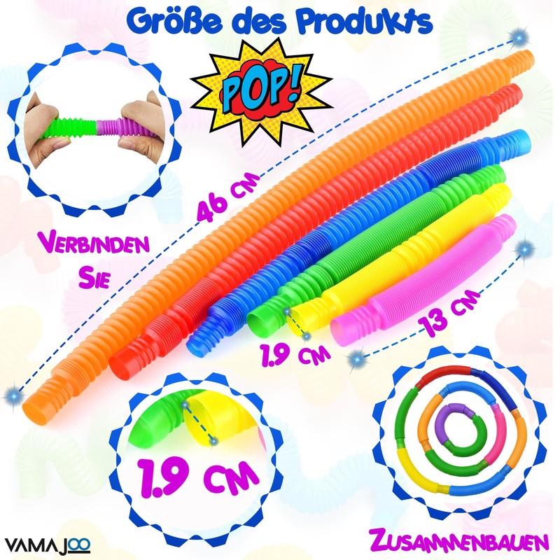 VAMAJOO Children's Sensory Tubes, Pop Tubes, Kids Tubes, Pop Tubes,