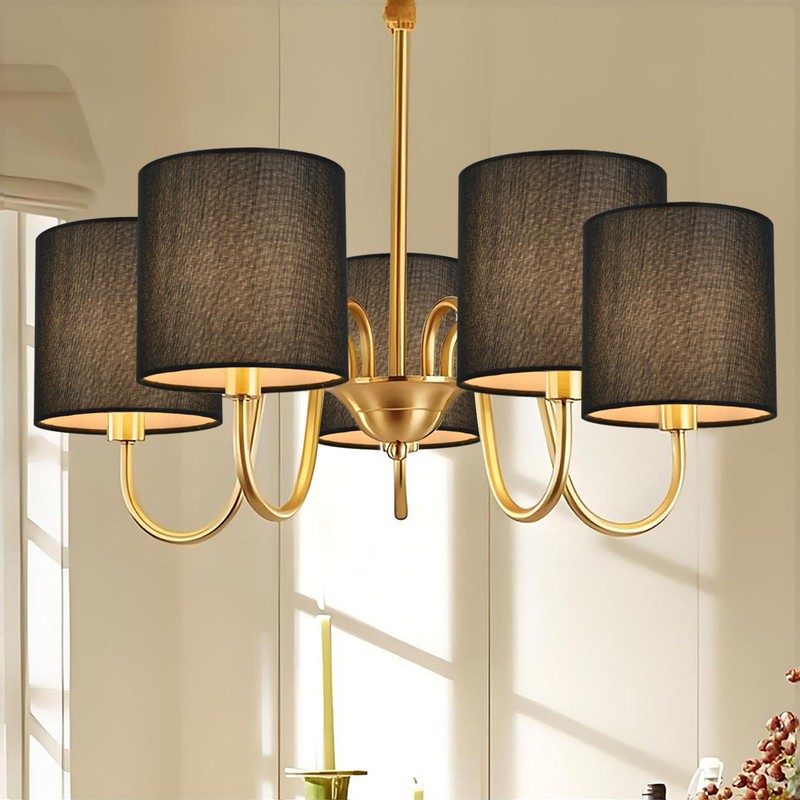 Lampwell Tina Black Clip-on Chandelier Lamp Shades Set of 6,