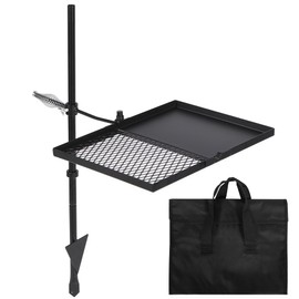 REDCAMP Folding Swivel Campfire Grill, Portable Fire Pit Grill Grate Over Fire Pit, Heavy Duty Steel Grate & Camp Fire Rack with Carrying Bag for Outdoor Camping Cooking
