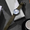 [BISONSTRAP] ナイロン時計バンド ツーピース・ミリタリー腕時計バンド ブラッシュド尾錠 Quick Release 20mm・アーミーグリーン（シルバーバックル） 交換ベルト