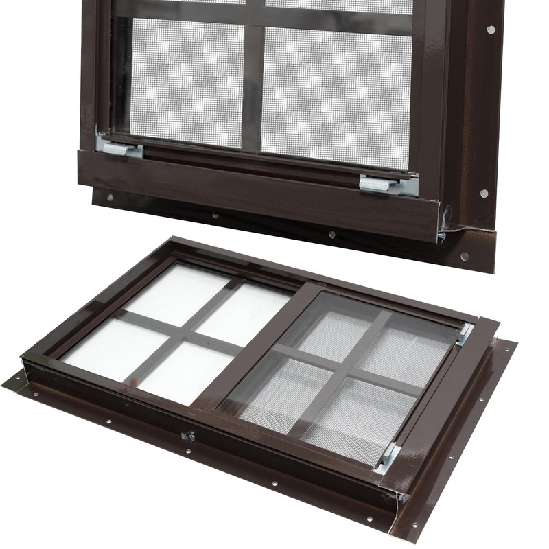 NeatiEase 2 Pack Shed Windows with Black Frame, 12x 18