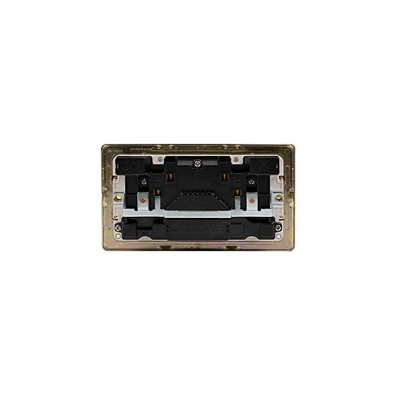 Soho Lighting Brushed Brass 2 Gang USB A + C