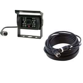 Multibao Reversing Camera + 10M 4Pin Aviation Cable, Rear View 12V-24V 18 IR LED Night Vision IP68 Waterproof Backup Camera Kit for Car Bus Truck Camper Caravan Parking Assistance