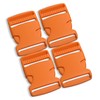 4 Pcs Plastic Side Release Buckles Orange 1.5 inch Buckles