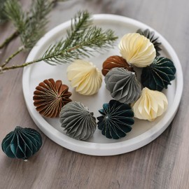 Ginger Ray 3D Paper Honeycomb Hanging Christmas Tree Decorations 4 Pack