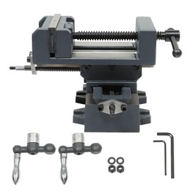 findmall 4 Inch Cross Slide Drill Press Heavy Duty Benchtop Cross Slide Vise X-Y Compound Vise Fit for CNC Milling Machine, Drilling Machine and other Mechanical Equipment