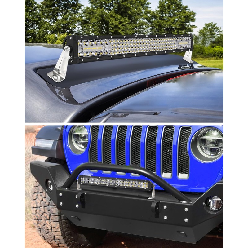AKD Part LED Light Bar Side Mounting Brackets Kit Heavy