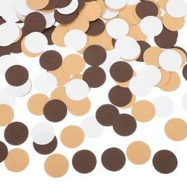 sourcing map 200Pcs Round Confetti Glitter Confetti Table for Party Wedding Festival Decorations, 1.2 x 1.2 Inch, White, Brown, Dark Brown