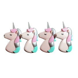 C&H Solutions 2 Set (4 Ct) Pink Unicorn Beach Towel Clips Jumbo Size for Beach Chair, Cruise Beach Patio, Pool Accessories for Chairs, Household Clip, Baby Stroller