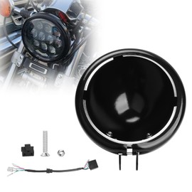 Chelhead 14.6cm Led Motorrad Scheinwerfer mit H4-Kabelbaum 14.6CM LED Scheinwerfergehäusehalterung Kompatibel mit den meisten Harley Softail Sportster XL1200 XL883 Dyna Customs Choppers