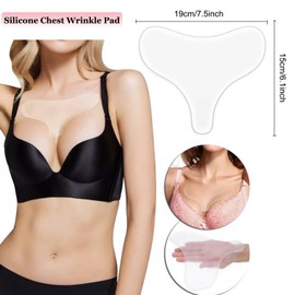 AREMOD Silicone Neck Patches for Wrinkles, Chest Wrinkles from Side Sleeping Reusable Silicone Neck Wrinkle Pads Anti-Aging Smooth Patch Set of 2pcs